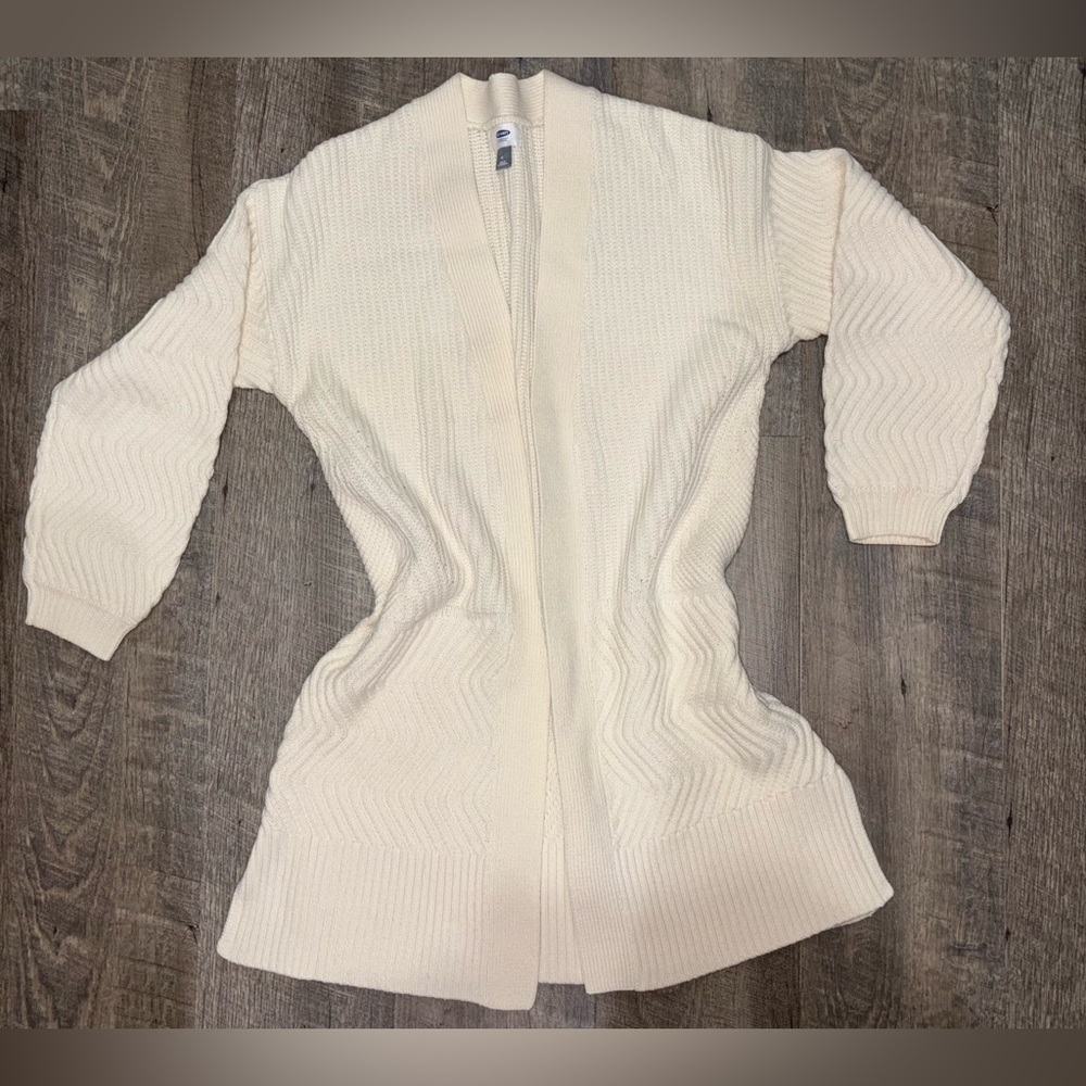 Old Navy Chunky Thick Knit Beige Open Front Coatigan/ Sweater/ Cardigan! (MED) - Picture 10 of 12